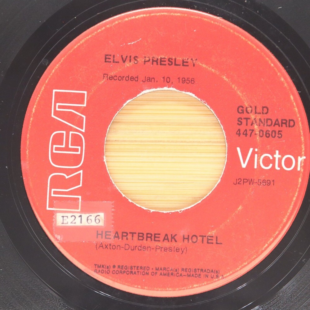 ELVIS PRESLEY - HEARTBREAK HOTEL / I - ROCK 45 RCA GOLD STANDARD 1970 RED LABEL